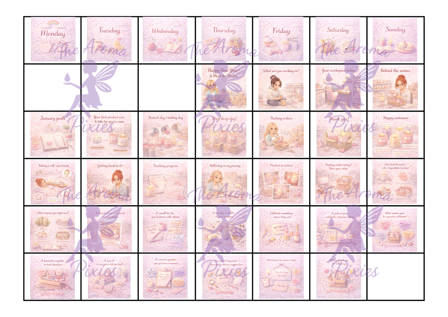 January 2026 Social Media Calendar for Makers – Free Download with Daily Post Prompts